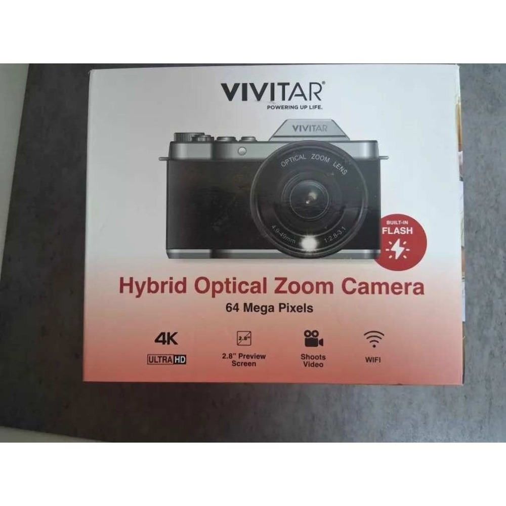 Vivitar VXXBR60 Hybrid Optical Zoom Camera 64MP 4K Ultra HD WiFi Silver Black